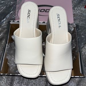 Soda platform slide sandals.